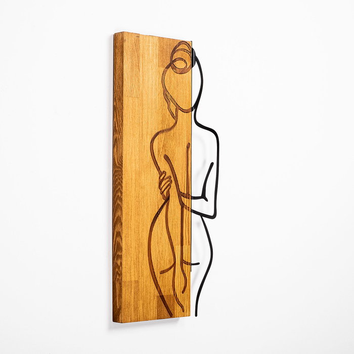 Wallity MA-294 Accesorio de Pared Decorativo de Madera y Metal Nogal y Negro Wallity MA-294 Accesorio de Pared Decorativo de Madera y Metal Nogal y Negro